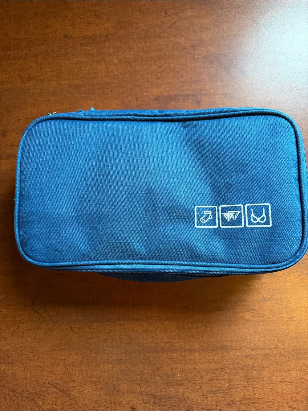 Men's Blue Travel Toiletry Bag with Icon Accents